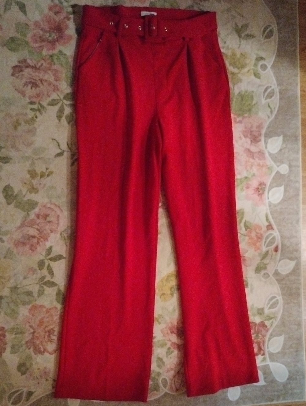 Fashion Nova Scarlet High-Rise Belted Wide-Leg Pants